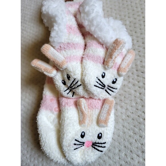 Mommy & Me matching Bunny Aromasoles Lavender Shea Butter Infused Slipper Socks - Picture 2 of 7
